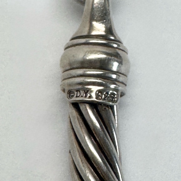 David Yurman 7mm Metro Cable Choker Necklace .925 14K Gold - Picture 7 of 8